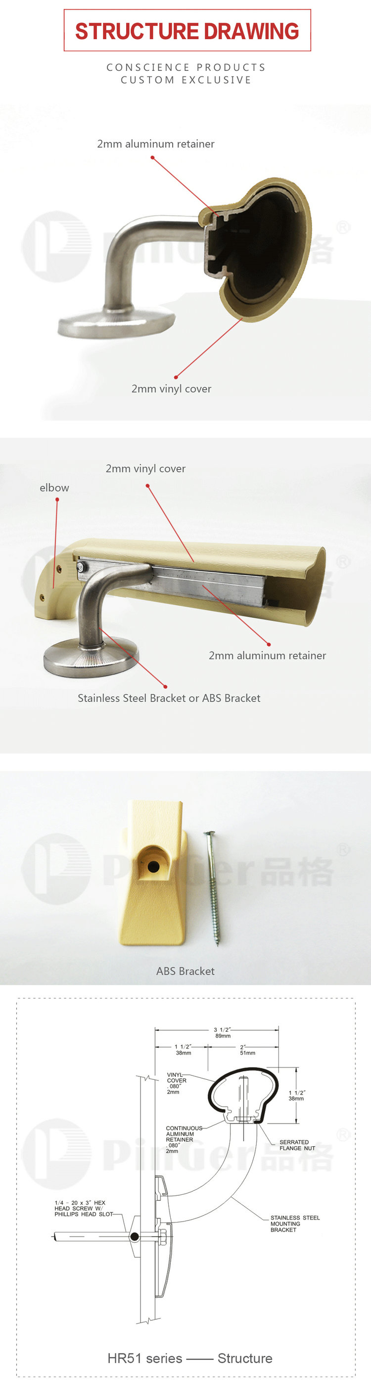 Door And Wall Protection Vinyl Crash Handrail