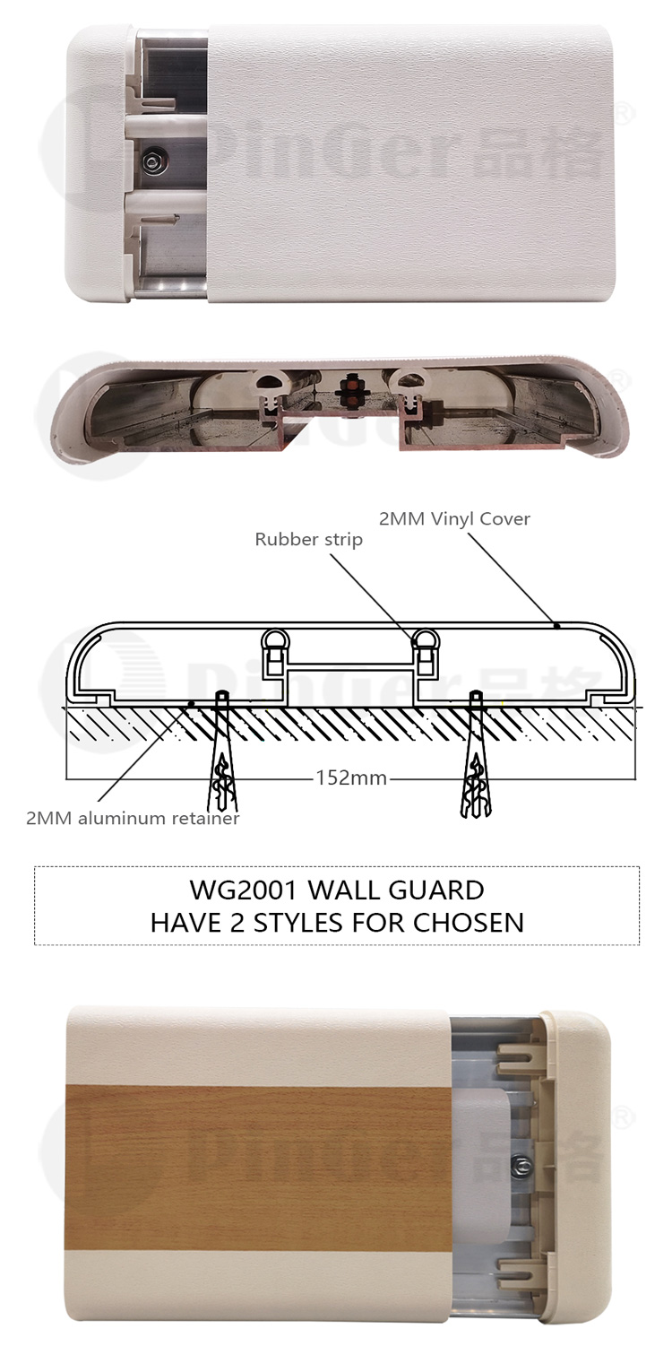 Protector de esquina de pared de retención de aluminio de impacto superior