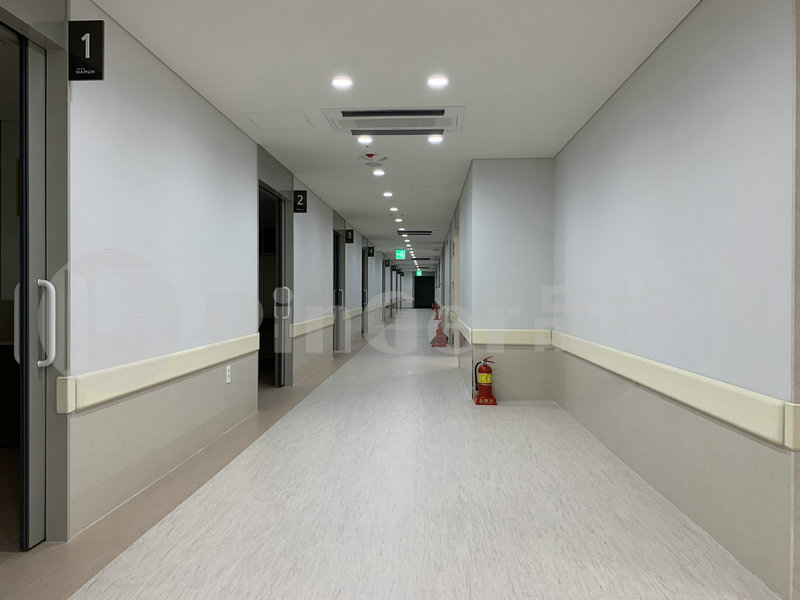 Protector de pared de PVC montado en hospitales