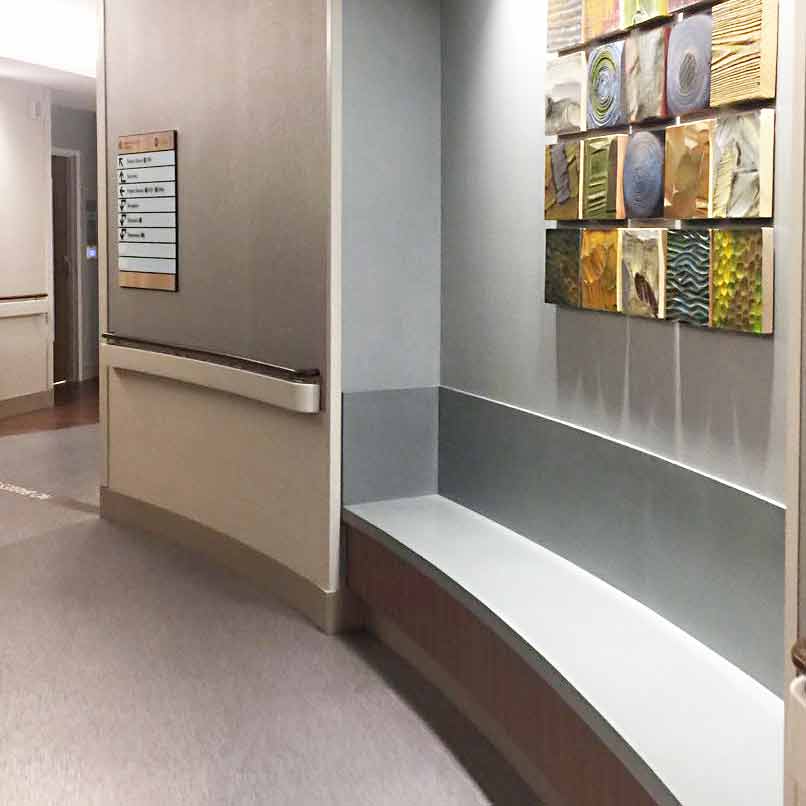 Serie de altura de 200 mm Empuñadura de madera maciza con pasamanos de protección de pared